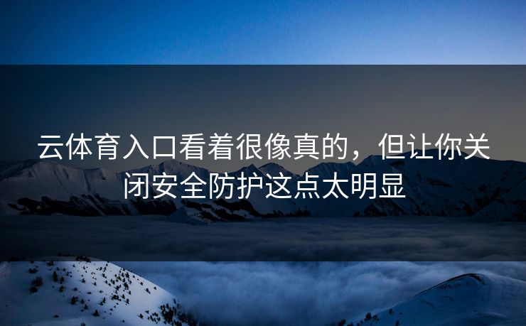 云体育入口看着很像真的，但让你关闭安全防护这点太明显